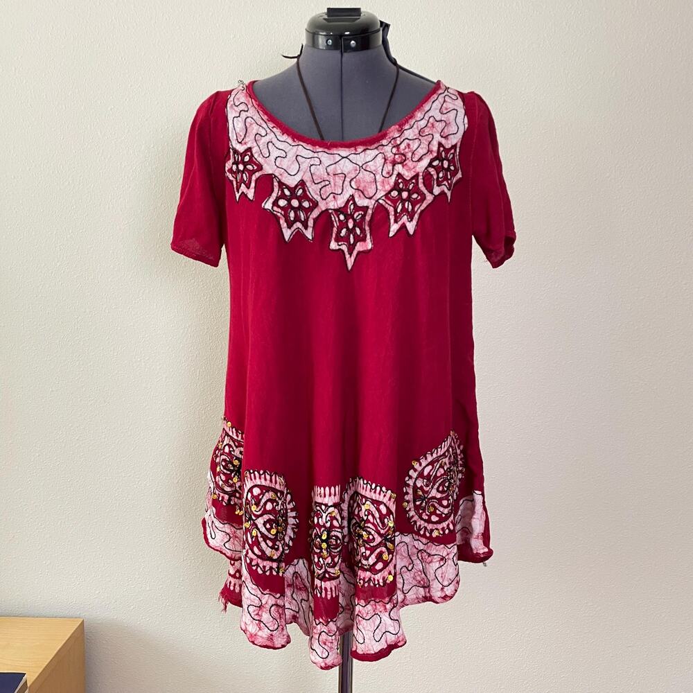 Y2K 2000s vintage red tunic fairy grunge boho hippie